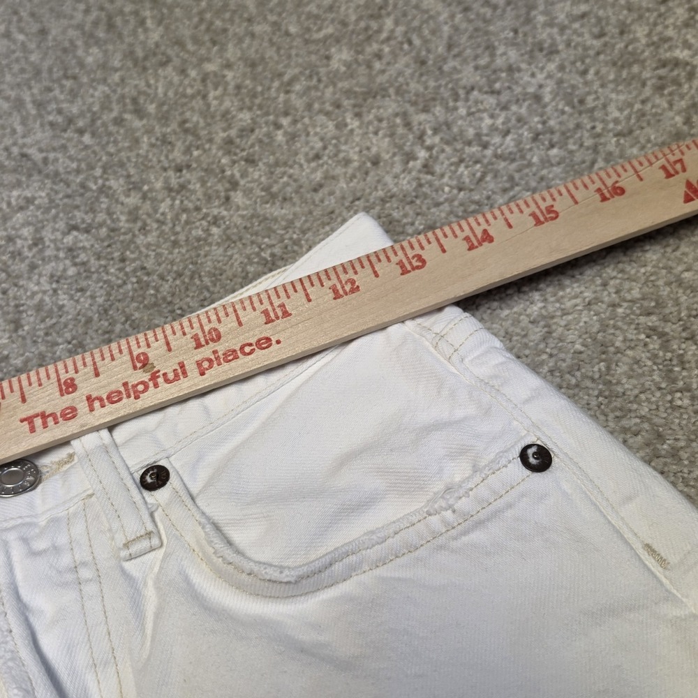 AGOLDE Parker Long High Rise Cut Off Denim Women's White Shorts Size 23 - Picture 9 of 10